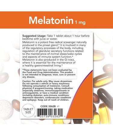 NOW Foods MELATONIN 1 mg Tr Complex 100 Tabs (Pack of 2) - Buy Online on GoSupps.com