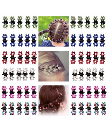 60pcs Mini Hair Claw Clips  BetterJonny Rhinestone Hair Clips Glitter Teeth Clips Metal Clamps for Women Girls Multicolor