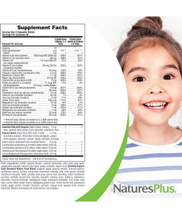 Nature's Plus Source of Life Animal Parade Gold Chewable Multivitamins for Kids - 60 Assorted Animal-Shaped Tablets - Buy Online on GoSupps.com