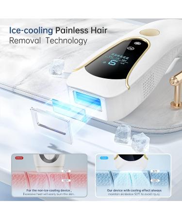3-in-1 IPL Laser Hair Removal Device for Women and Men with Ice-cooling System - 999,999 Flashes, Lifetime Use - For Facial, Legs, Arms, Armpits - Buy Online on GoSupps.com