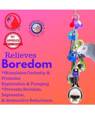 Bonka Bird Toys 1969 Spoon Delight for African Grey Parrot, Amazon, Conure, Quaker, Caique, Eclectus, Small Cockatoos, Mini Macaws, and Similar Birds - Buy Online on GoSupps.com