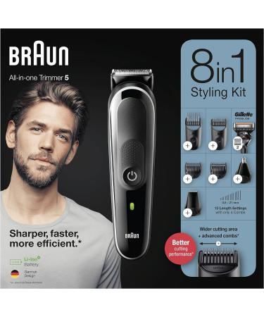 Braun 8-In-1 All-In-One Series 5 Grooming Kit | MGK5260 | Gifts for Men | UK 2 Pin Plug | Black/Grey - Buy Online on GoSupps.com