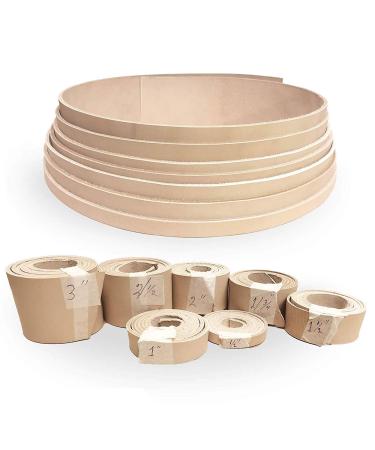 Import Tooling Leather 9/10 oz Natural Belt Blanks/Strips from Exclusive Vegetable Tanned Leather by Sepici Tannery (1-1/4" x 50")