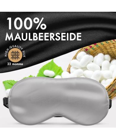 Liebesfreunde 100% Real Silk Eye Mask | Comfortable Sleep Mask for Men & Women | Soft Blindfold in Silver Grey - Buy Internationally! - Buy Online on GoSupps.com