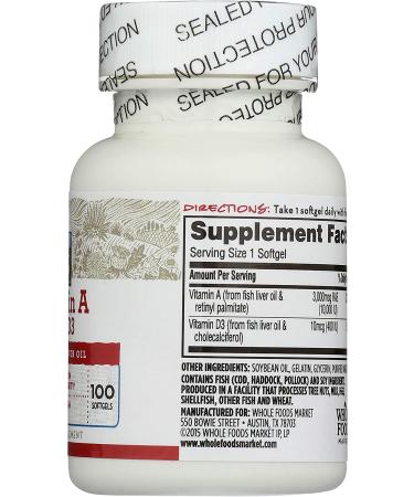 365 Everyday Value Vitamin A with D3 100 ct | Essential Daily Supplement - Buy Online on GoSupps.com