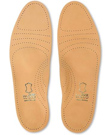 Tacco Deluxe Orthotic Shoe Insoles Inserts - Premium Leather Footbed for Flat Feet, Plantar Fasciitis, Arch Pain - Size 44 EUR / M11 - Buy Online on GoSupps.com