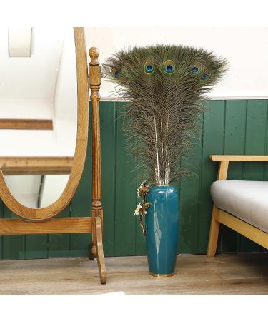 Soarer Long Peacock Feathers Bulk - 25pcs 32-35 inches for Vase, Holiday Decoration & DIY Crafts - Buy Online on GoSupps.com