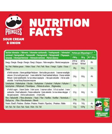 Pringles Sour Cream & Onion Crisp Cans 12x40g - Buy Online on GoSupps.com