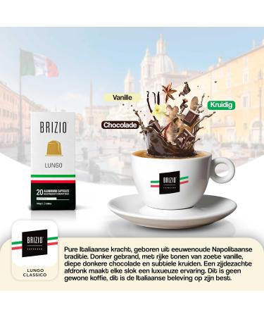  BRIZIO Brizio Lungo Aluminium Coffee Pods Pack of 20 - Buy Online on GoSupps.com