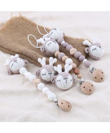 Handmade Crochet Baby Pacifier Chain - Infant Accessories & Gift for Newborn Girls | Safe Bite Ring Toy Ornaments - Buy Online on GoSupps.com