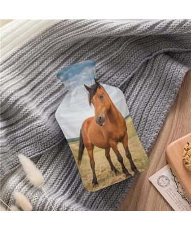 Sky Horse Hot Water Bottle with Plush Cover - Ideal Bed Warmer for Adults & Kids - 26.5x15.3cm - International Shipping Available - Buy Online on GoSupps.com