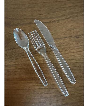 400 Piece Heavy Duty Clear Plastic Cutlery Set - Disposable Forks, Spoons, and Knives - Buy Online on GoSupps.com