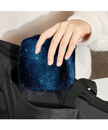 Green Galaxy Starry Sky Sanitary Napkin Storage Bag - Large Capacity Menstrual Cup Pouch & Makeup Organizer - Buy Online on GoSupps.com