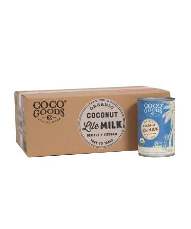 CocoGoodsCo Vietnam Single-Origin Organic Coconut Milk Lite/Light/Low-fat 13.5 fl. oz - Gluten-free, Non-GMO, Vegan, & Dairy-free (Pack of 12) 13.5 Fl Oz (Pack of 12)