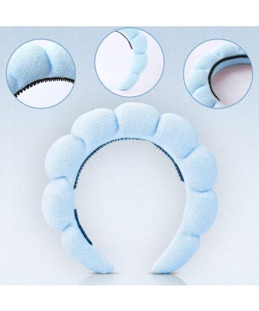 Spa Headband Puffy Soft Facial Makeup Headband for Women Girls Washing Face and Facial Mask (Blue) - Buy Online on GoSupps.com