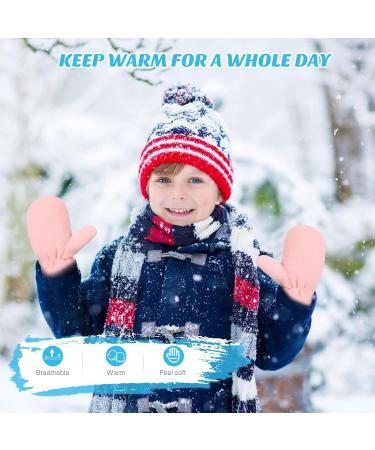 Kids Teen Winter Mittens, Soft Lined Warm Snow Ski Gloves - Pink - Buy Online on GoSupps.com