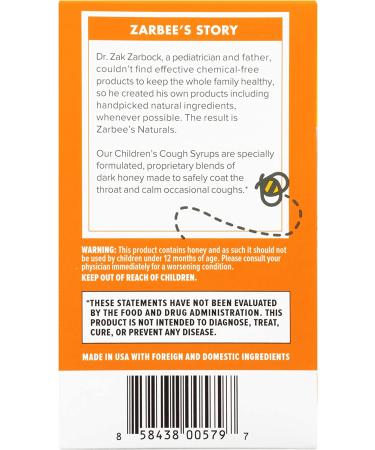 Zarbee's Childrenâ€™s Cough Syrup Dark Honey - Natural Grape, 10 Single Serve Packs for Kids 12+ Months - Buy Online on GoSupps.com