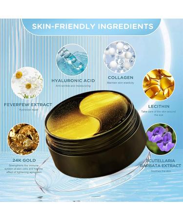 Under Eye Masks Collagen 24K Gold Under Eye Patches for Puffy Eyes Dark Circles Bags Gold Eye Pads Anti-Aging Hyaluronic Acid Moisturiser for Undereye Bags Wrinkles Nourish Firm Eye Masks Skincare - Buy Online on GoSupps.com