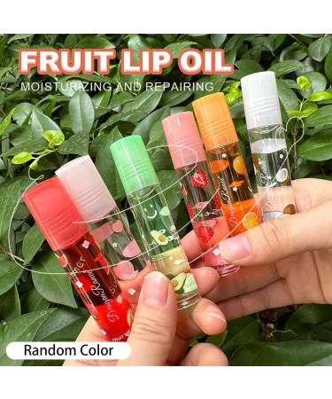  POVVFRTY Moisturizing Lip Oil Fruit Flavor Roller Lip Gloss Nourishing Lip Oil Long Lasting Non-Sticky Lip Gloss Transparent Colorless Lip Gloss for Women /2766 - Buy Online on GoSupps.com