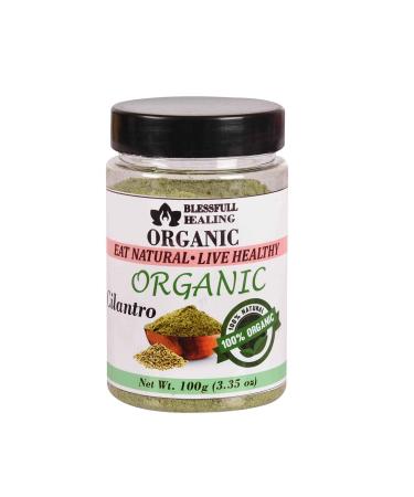Blessfull Healing Organic Cilantro 100 Gram Airtight Container (Packing May Vary) 100 Gram 3.35 oz
