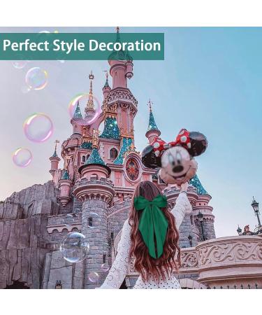 HundoPony Hair Bow Long Tail Soft Silky Satin Bowknots with Metal Clips Barrettes Hair Clips for Girls Women Stylish French Ribbon Hairpin Green - Buy Online on GoSupps.com