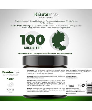 Kr utermax. Arnica Ointment Cream Arnica High Dose 1 x 100 ml - Buy Online on GoSupps.com