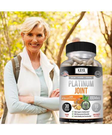 Kaya Naturals Platinum Mobility Turmeric - Bioperine Glucosamine Turmeric with Boswellia Healthy Natural Mobility Support Turmeric Curcumin 1334mg - 30 Capsules 60 Count (Pack of 1) - Buy Online on GoSupps.com