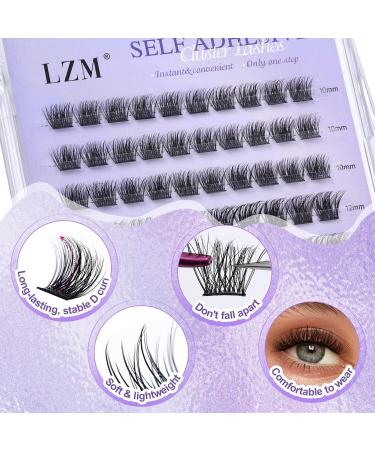 LZM Self Adhesive Eyelashes Pre-glued Eyelashes Cluster Lashes Kit with Lash Tweezers No Glue Needed Natural Self Adhesive Lashes(C9) - Buy Online on GoSupps.com