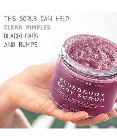 Brooklyn Botany Blueberry Body Scrub - Moisturizing Exfoliating Scrub for Body, Face, Hands, Feet - Anti-Aging Stretch Marks Wrinkle Treatment - 10.5 oz - Great Gifts for Women & Men - Buy Online on GoSupps.com