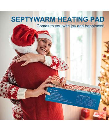 Electric Heating Pad for Back Pain Relief - 6 Heat Settings, Auto-Off, Moist/Dry Heat - Christmas Gift - 12 x 24 Navy Blue - Buy Online on GoSupps.com