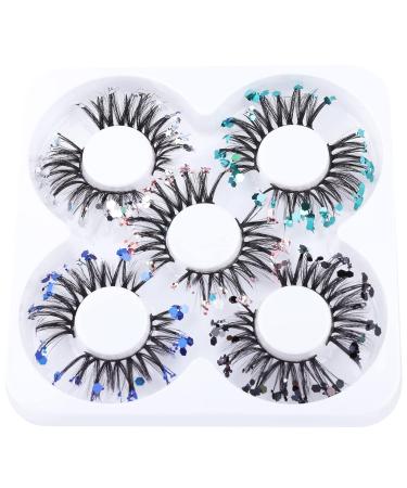 Glitter Lashes Christmas 5 Styles Mixed False Eyelashes - Dramatic Glitter Colored Faux Mink Strip Lashes Pack - Buy Online on GoSupps.com