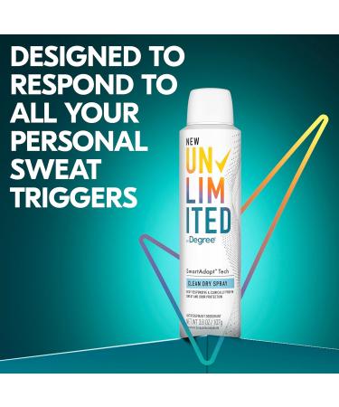 Degree Deodorant for Women - Unlimited Dry Spray Variety Pack | 96-Hour Antiperspirant Protection - Clean Fresh & Neutral Scents (3 Piece Set 3.8 Oz Each - Buy Online on GoSupps.com