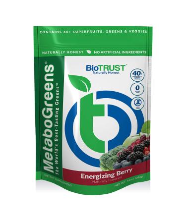BioTrust MetaboGreens Superfood Powder, Super Greens Vegetable Powder Mix Made with Clinically-Researched Spectra, Non GMO, Soy Free, Gluten Free, Dairy Free, Energizing Berry Flavor (30 Servings)