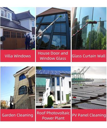 Telessolar Photovoltaic Panel Cleaning Water Fed Brush Kit Water Spray Window Cleaning Brush for Windows Glass Wall Photovoltaic Panel Washing (Color : 18ft/5.4m) (12ft/3.6m) - Buy Online on GoSupps.com