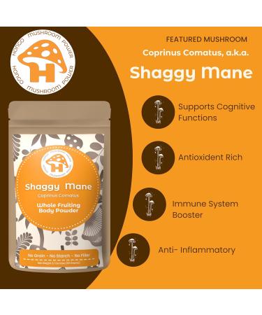 Coprinus Comatus - Shaggy Mane Mushroom Powder - Premium 100% Whole Fruiting Body - Supports General Wellness & Daily Vitality - Natural Mushroom Supplement Vegan No Fillers - 8oz Jar - Buy Online on GoSupps.com