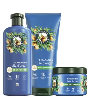 Herbal Essences Argan Oil Repair Routine Avec Shampooing 250ml 200ml Conditioner Et 500ml Mask. Pour les cheveux ab m s. Nutrition intense pour les cheveux mous et lisses. Herbal Essences Shampooing 250ml 200ml Conditioner Et 500ml Mask