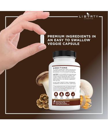 Lions Mane Mushroom Supplement with Turkey Tail Reishi Cordyceps Chaga with Marshmallow Root - 2-Pack 120 Capsules (Pack of 2) - Buy Online on GoSupps.com