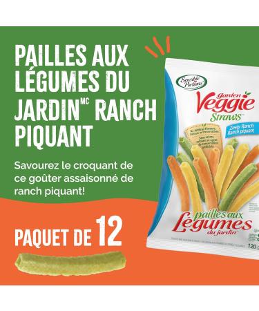 Sensible Portions Veggie Straws Zesty Ranch Flavour Gluten-Free Chips 120 Gram Bag 12-Pack - Buy Online on GoSupps.com