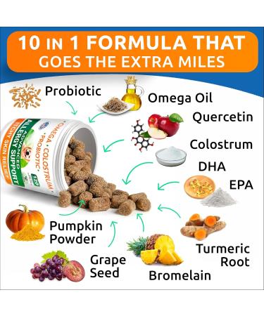 Allergy Relief + Advanced Allergy Bundle - Anti-Itch&Hot Spots + Itchy Skin Relief Pills - Omega 3 + Pumpkin+ Enzymes + Probiotics - Immune Supplement + Anti Itching Licking - 360 Chews - Made in USA - Buy Online on GoSupps.com