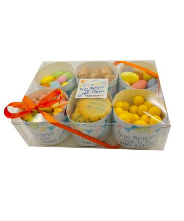 CHOCOLAT MERCI MAITRESSE MAITRE - BOX OF 6 BAMBOO TIMBALES 340G - END OF SCHOOL YEAR CHOCOLATE