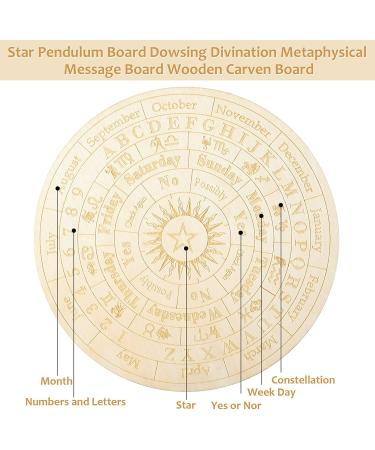 Star Pendulum Board Wooden Dowsing Board Divination Metaphysical Message Board for Witchcraft Wiccan Altar Supplies Kit Beginner Witchcraft Supply  Round Shape (5.9 Inch) 5.9 Inch (Pack of 1) - Buy Online on GoSupps.com