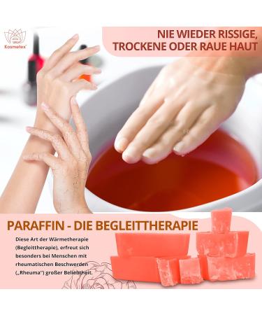 Kosmetex Paraffin Bath Rose Pink | Heated Wax Bath for Hands & Feet | 4x 500ml Paraffin Wax & Blocks for Wax Warmers - Buy Online on GoSupps.com