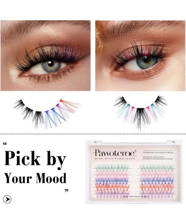 Colored Cluster Lashes Individual Lashes DIY Eyelash Extension 5 Colors Lash Clusters Eyelash 14mm Curl Lash Extension 100pcs Clusters False Lashes Set Pack by Pawotence (Color-Mix-14mm) COLORFUL - Buy Online on GoSupps.com