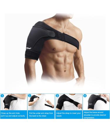 IPOW Adjustable Neoprene Shoulder Support Strap - Unisex Stability Bandage for Arthritic Shoulders & Luxation - Fits Left & Right - Buy Online on GoSupps.com