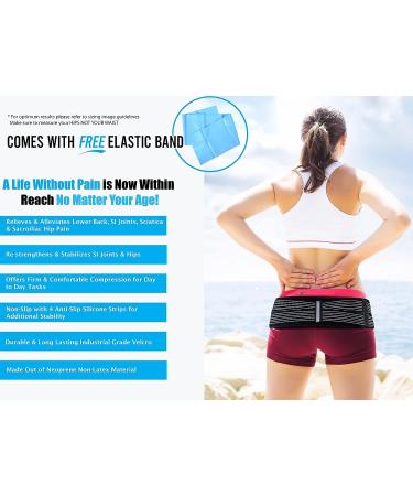 Si Joint Belt with Resistance Band for Back Recovery + Workout Plan | Pelvic Tilt Corrector & Lower Back Support for Women & Men | Si Joint Pain Relief & Sacroiliac Belt - Buy Online on GoSupps.com