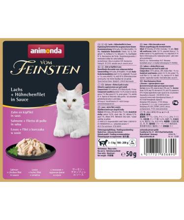 Animonda Finest Adult Cat Food - Wet Food with Salmon & Chicken Fillet in Sauce - 18 x 50g Fresh Pack - Buy Online on GoSupps.com