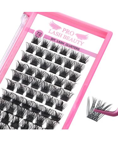 Lash Clusters 72 Pcs Individual Lashes Cluster DIY Lash Extension Volume Eyelashes Look Super Thin Band and Comfortable (Volume-C-10mm) 10 mm-C Curl Volume - Buy Online on GoSupps.com