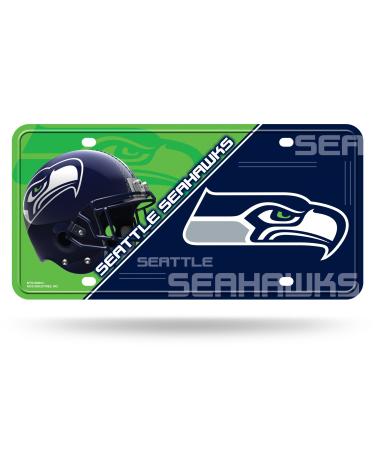 Rico Industries NFL Seattle Seahawks Unisex Seattle Seahawks license plate Metalsetle Seahawks license plate metal team color standard size