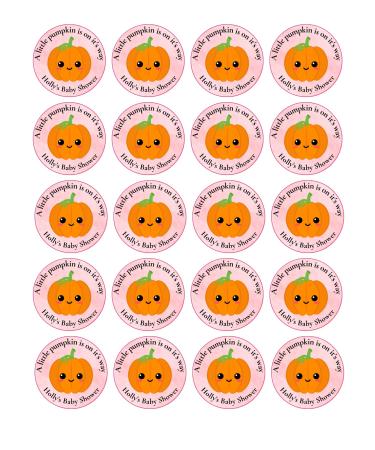 edible 20 x Halloween Baby shower Personalised cupcake toppers uncut (icing paper)