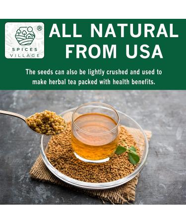 Fenugreek Seeds 8 oz - Indian Methi Seeds for Hair Growth & Cooking - Kosher Certified, Gluten Free - Spices Village - Buy Online on GoSupps.com